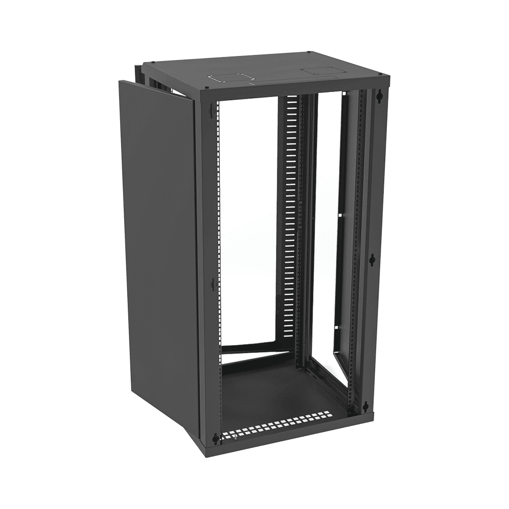 Gabinete para Montaje en Pared, Puerta de Cristal Templado, Cuerpo Fijo con Rack 19&quot; de 24 Unidades